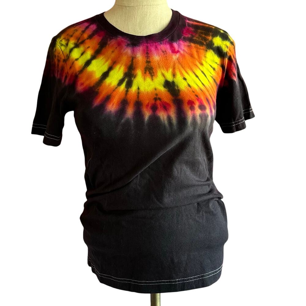 Unisex Shirt Size XS Black Handcrafted Tie Dye Hippie Retro Classic Brand New